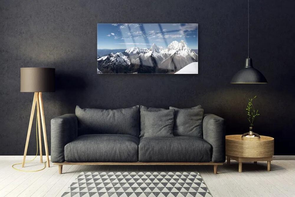 Skleneny obraz Hory príroda 125x50 cm