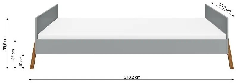 Detská posteľ Lotta grey 90x200