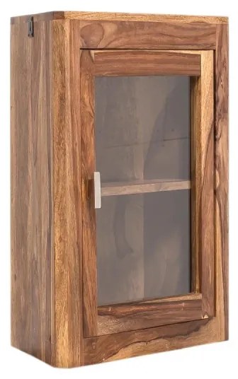 furniture-nabytek.cz - Masívna nástenná skrinka do kúpeľne Lagos z palisandra, lakovaná, hnedá – 60×32×65 cm