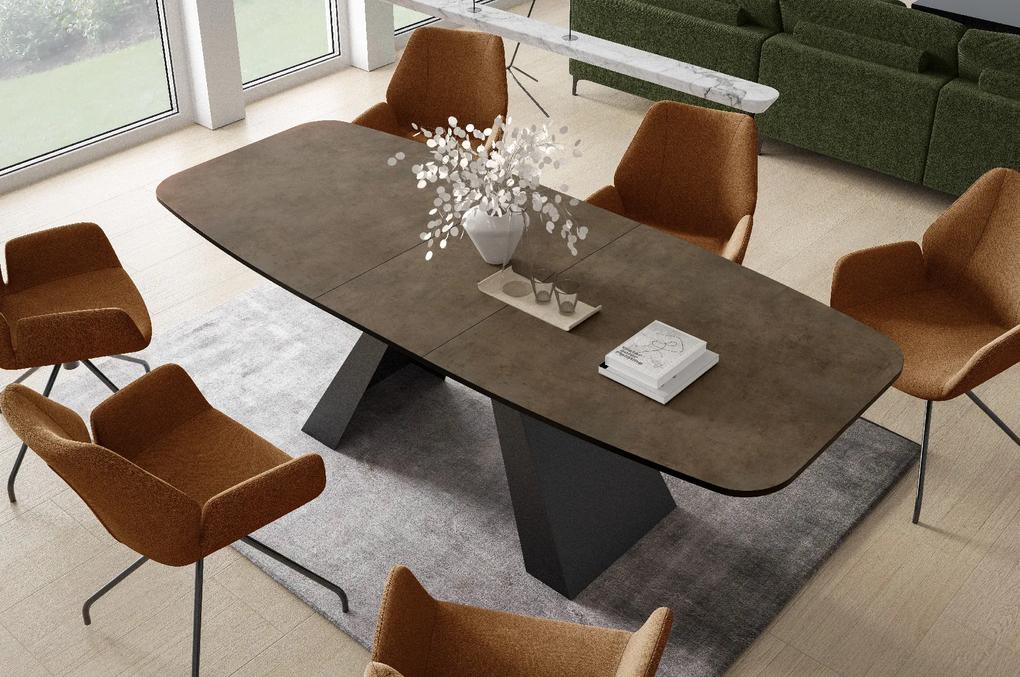 Rozkladací jedálenský stôl JONES tmavo sivý betón Rozmer stola: veľkosť-180cm