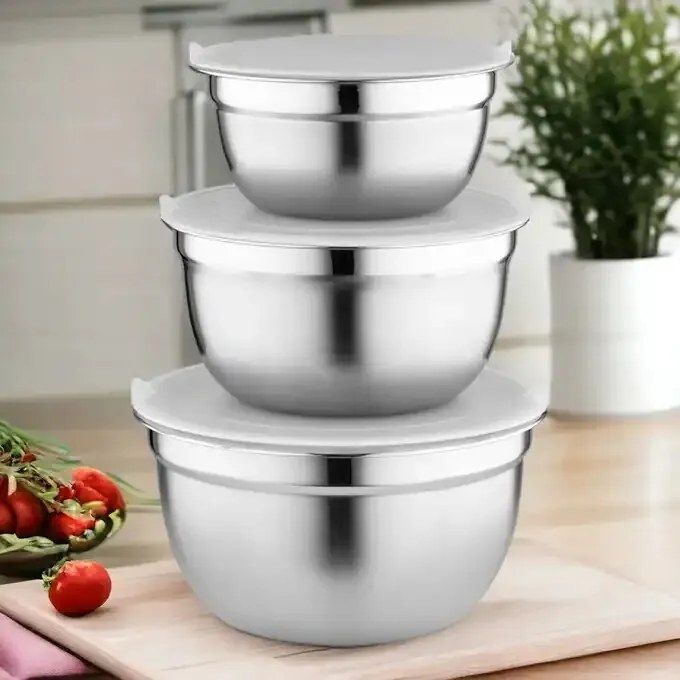 Florina Súprava 3 nehrdz. misiek s vekami, strieborná