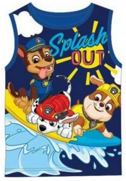 Setino - Chlapčenské bavlnené tričko (nátelník) Tlapková patrola - Paw Patrol - tm. modré 104