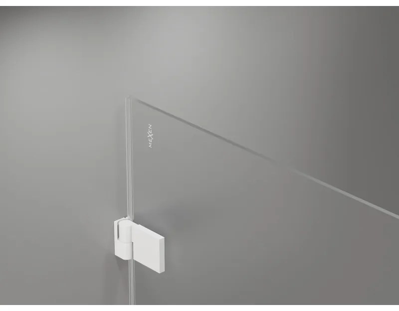Mexen Lunar-B Duo, výklopný sprchový kút 95 x 70 cm, 8mm číre sklo, biely profil, 832-095L-070P-20-00
