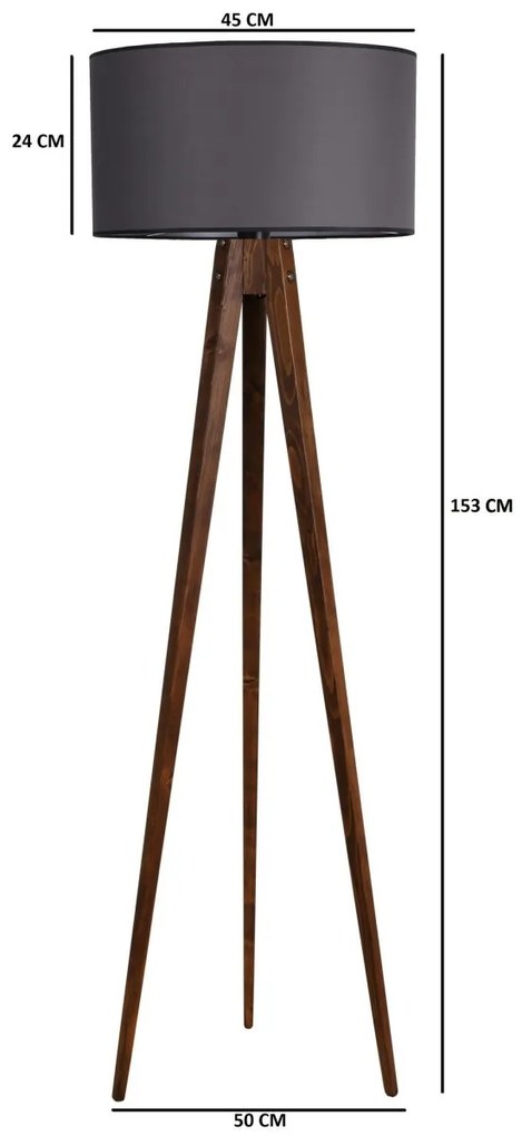 Stojacia lampa Lambader 153 cm hnedá/sivá