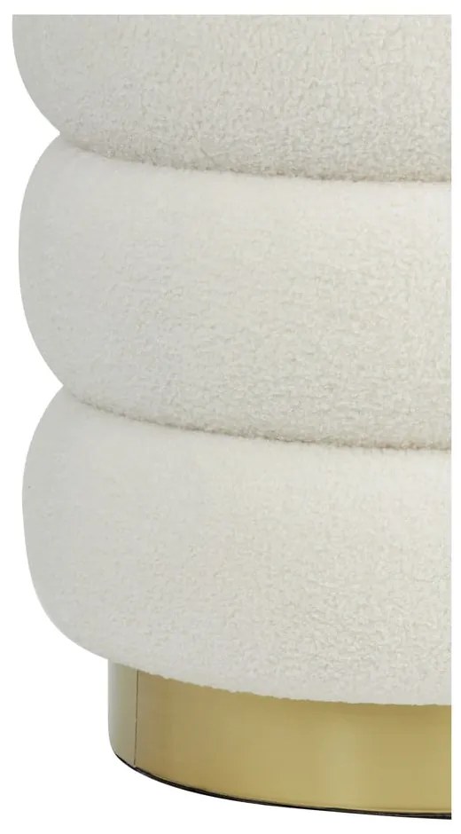 Biely taburet z textílie buklé Kimi – Light & Living