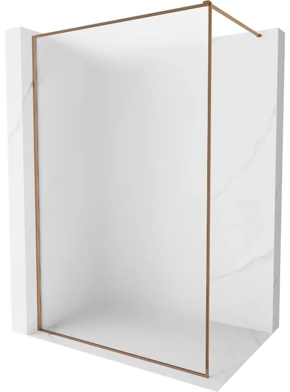 Mexen Kioto-F, sprchová zástena s rámom 110 x 202 cm, 8 mm sklo námraza, profil ružové zlato, 800-110-104-60-30