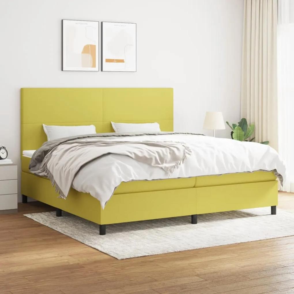 Boxspring posteľ s matracom zelená 200x200 cm látka 3141648