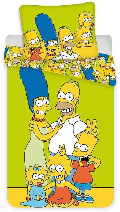 JERRY FABRICS Obliečky Simpsons Family green Bavlna 140/200, 70/90 cm |  BIANO