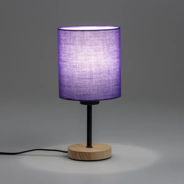 Brilagi - Stolná lampa NUBILA WOOD 1xE27/25W/230V dub/fialová