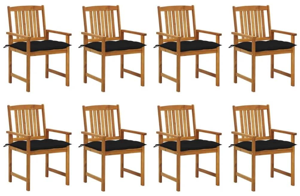 Záhradné stoličky s podložkami 8 ks akáciový masív 3078200