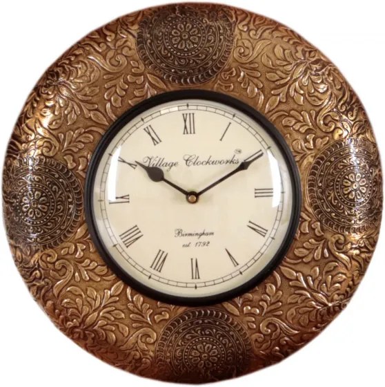 Indický nábytok - Nástenné hodiny 30cm