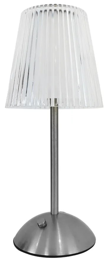 Stolná lampa Tacoma, 1x transparentné PVC tienidlo, ch