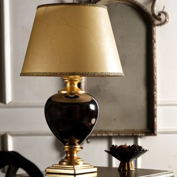 ONLI - Stolná lampa AMADEUS 1xE27/15W/230V 72 cm čierna/zlatá