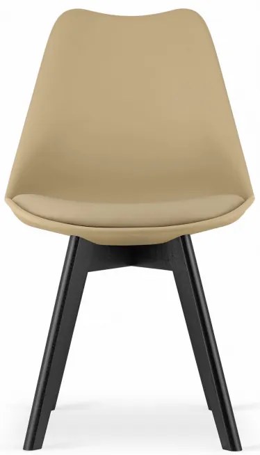 Set troch jedálenských stoličiek MARK svetlobéžový - čierne nohy (3 ks)