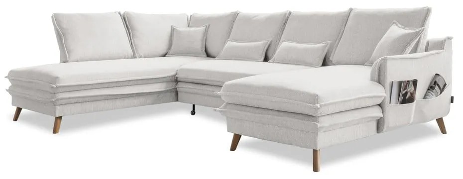 Béžová rozkladacia rohová pohovka (ľavý roh/do tvaru "U") Charming Charlie – Miuform