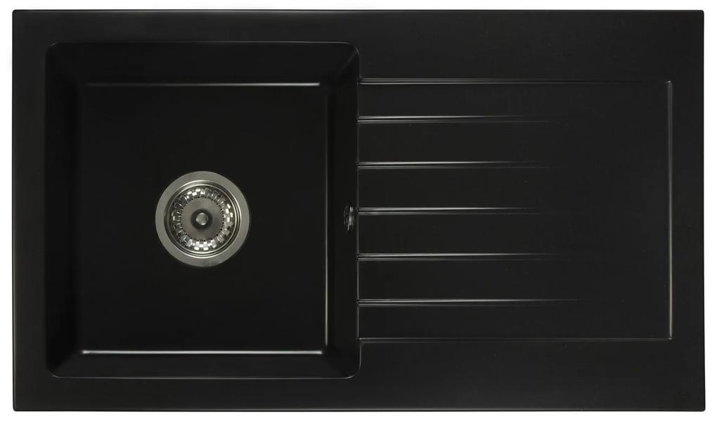 Kuchynský drez Lemmion (čierna) (s 1 otvorom pre batériu) (P). Vlastná spoľahlivá doprava až k Vám domov. 1066133