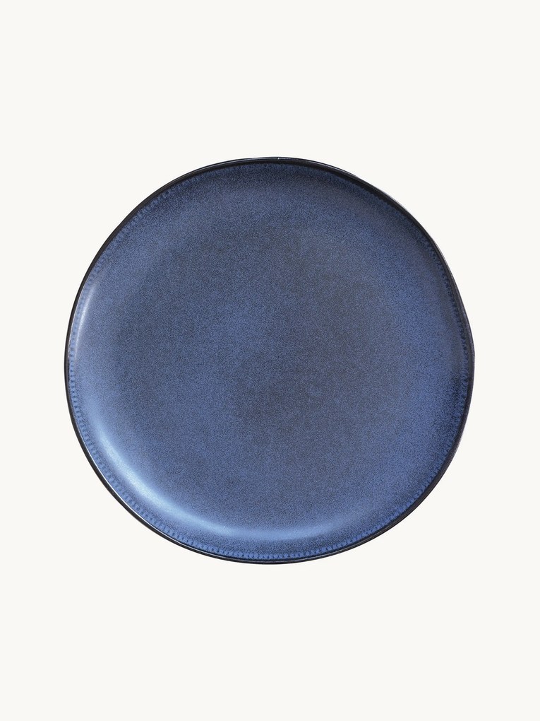 Kameninové plytké taniere Blue Maison, 6 ks