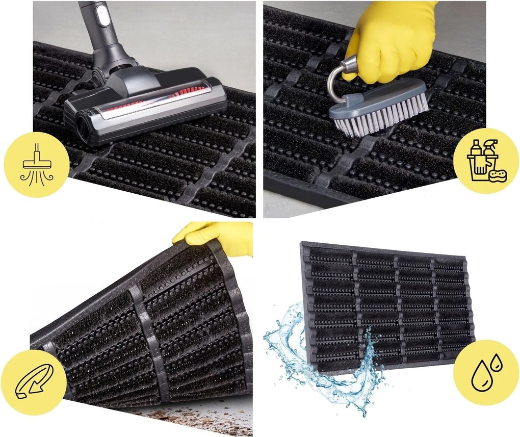 Hanse Home, DOPREDAJ: 40x60 cm Venkovní čistící rohož Mix Mats Brushes 105648 Black - na ven i na doma, 40x60, čierna, exteriér