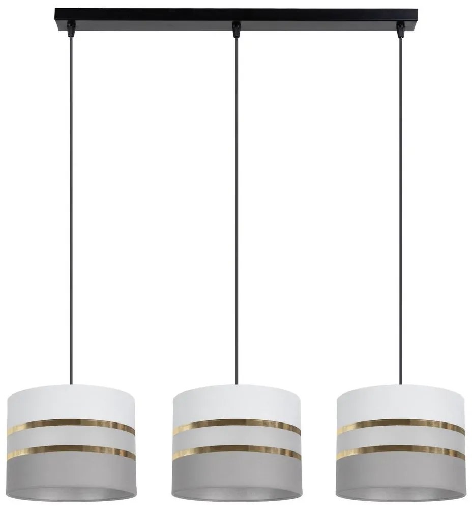 Luster na lanku CORAL 3xE27/60W/230V biela/šedá