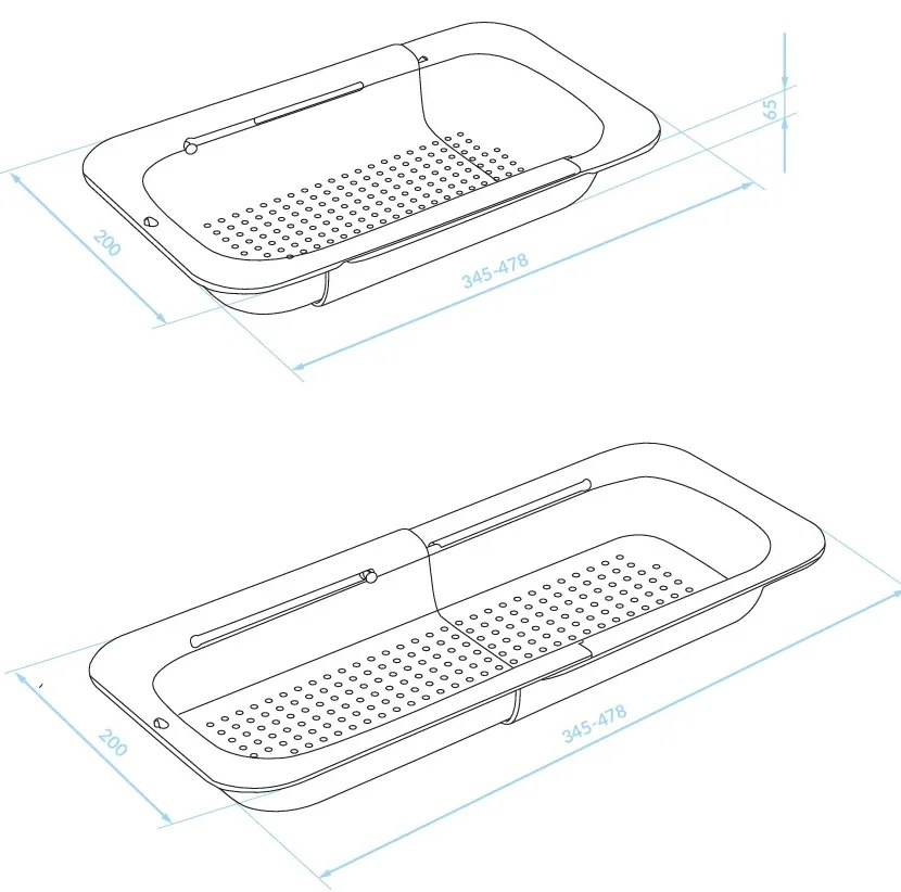 Kuchinox Kuchinox, výsuvný odkvapkávač na drez 34,5-47,8 x 20 x 6,5 cm, biela, LAV-EKO_600A