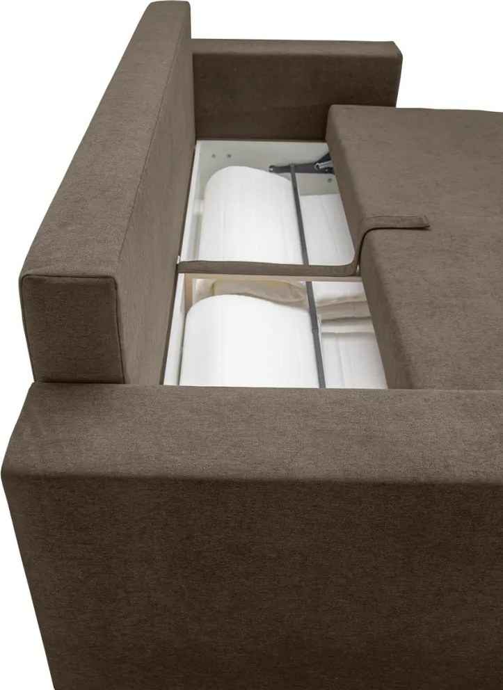 Pohovka rozkladacia na lôžko Genf, gaštanová hnedá látka