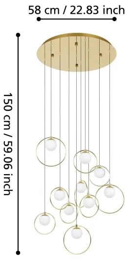 Eglo 390345 - LED Stmievateľný luster na lanku PORTOCOLOM 10xLED/3W/230V pr. 58 cm