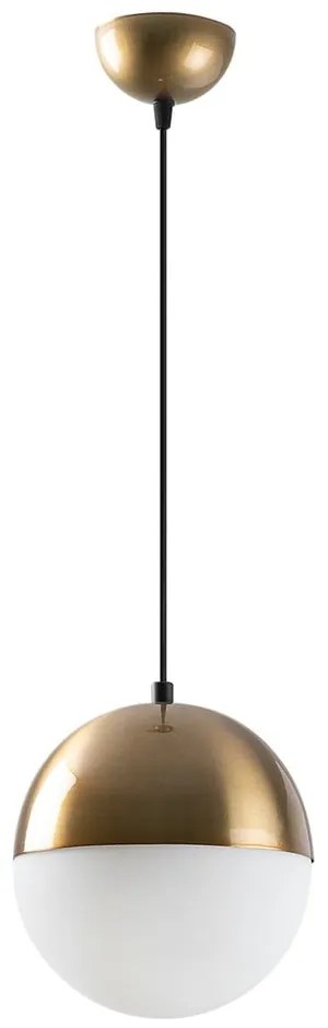 Závesné svietidlo v bielo-zlatej farbe so skleneným tienidlom ø 20 cm Bastos – Opviq lights