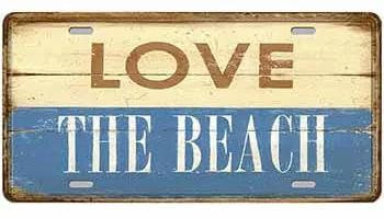Ceduľa značka Love The Beach