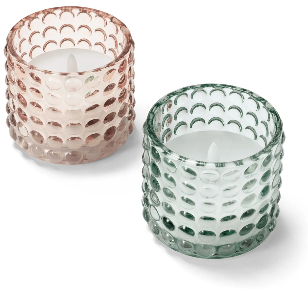 Sviečky z pravého vosku s LED diódou v skle, 2 ks