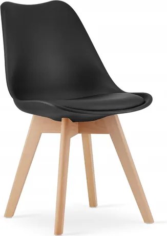 Jedálenská zostava stôl ADRIA 120 X 80 s drevenými nohami + 4 stoličky MARK čierne
