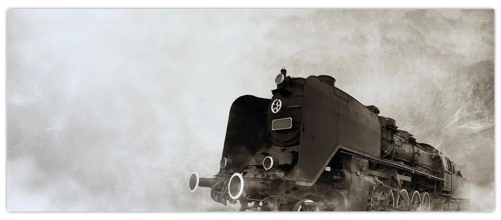 Obraz - Vlak v hmle (120x50 cm)