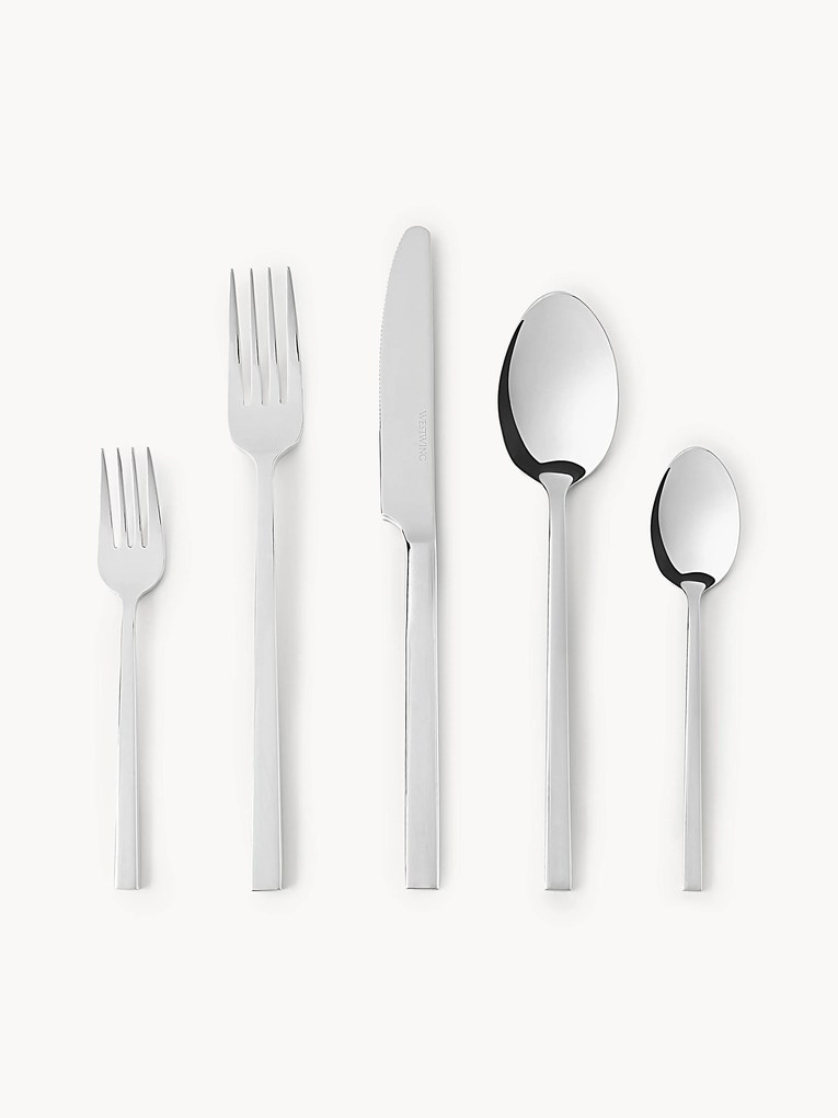 Súprava príborov's lešteným povrchom Shine, rôzne veľkosti