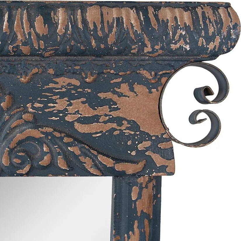 Modro-hnedé antik drevené nástenné zrkadlo Mirael - 45*4*131 cm