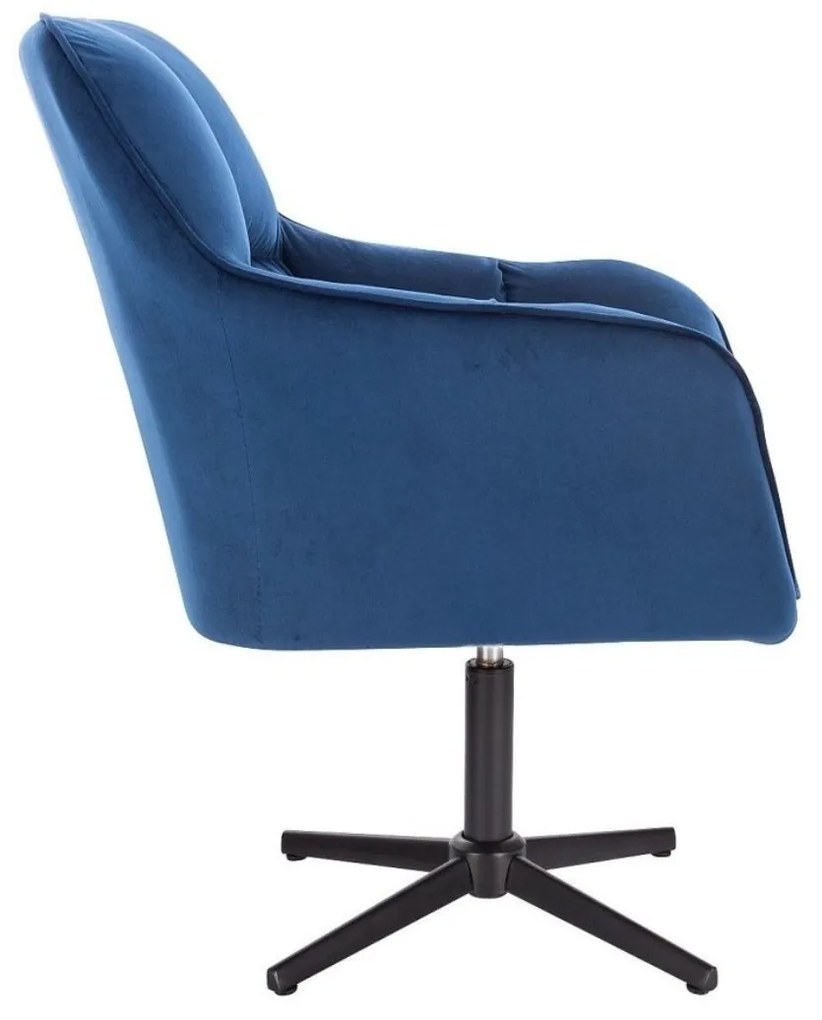 LuxuryForm DESIGN Kreslo AMALFI VELUR na čiernom kríži - modré