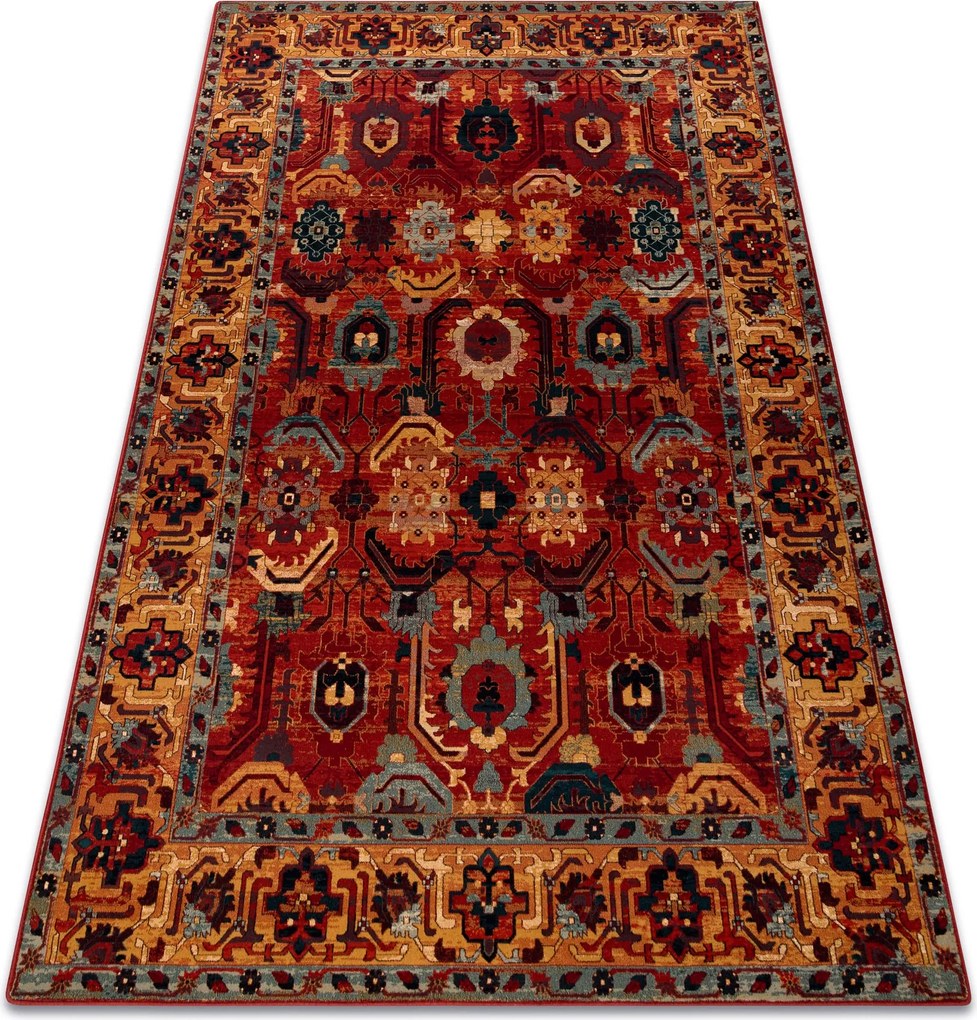 Vlnený koberec Superior Oman orientálny rubín Rám Boho Salon 200x300 cm