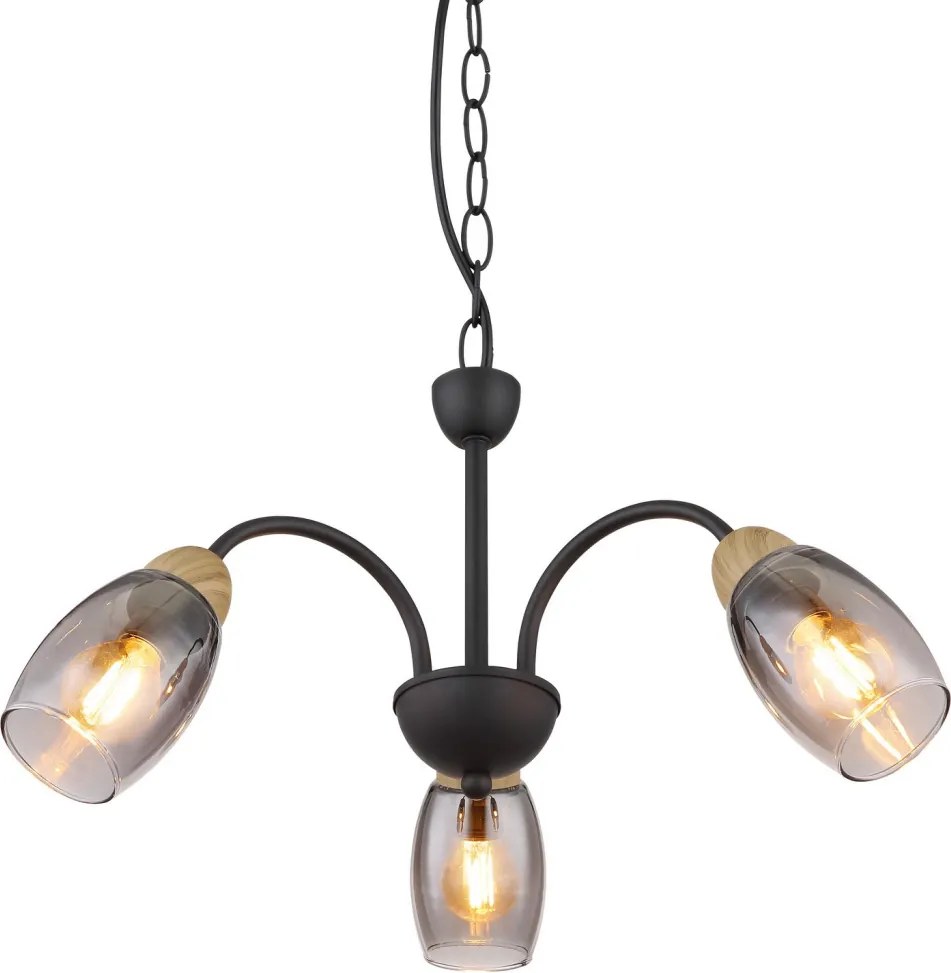 Luster Gerly, čierne, 3 svietidlá