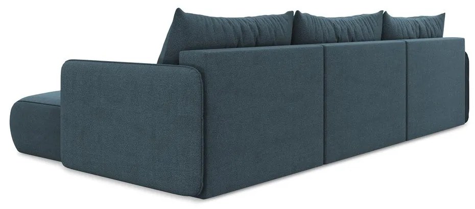 Modrá rozkladacia/s úložným priestorom rohová pohovka Nanea – Makamii