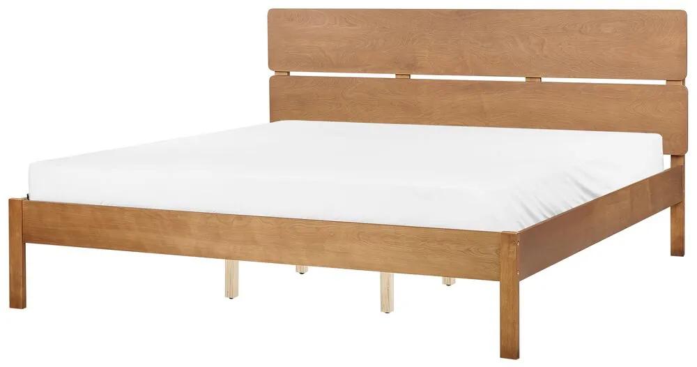 Drevená posteľ 180 x 200 cm svetlé drevo BOISSET Beliani