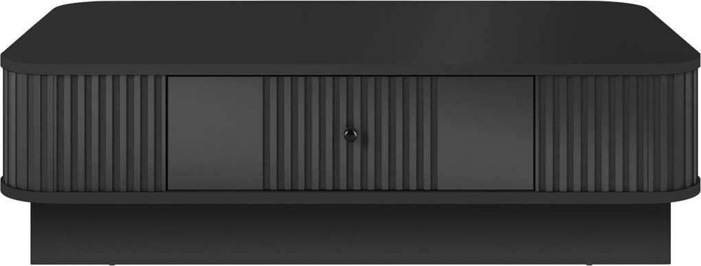 Čierny konferenčný stolík Vesper 103x60 cm so zásuvkou na sokli - čierny úchyt