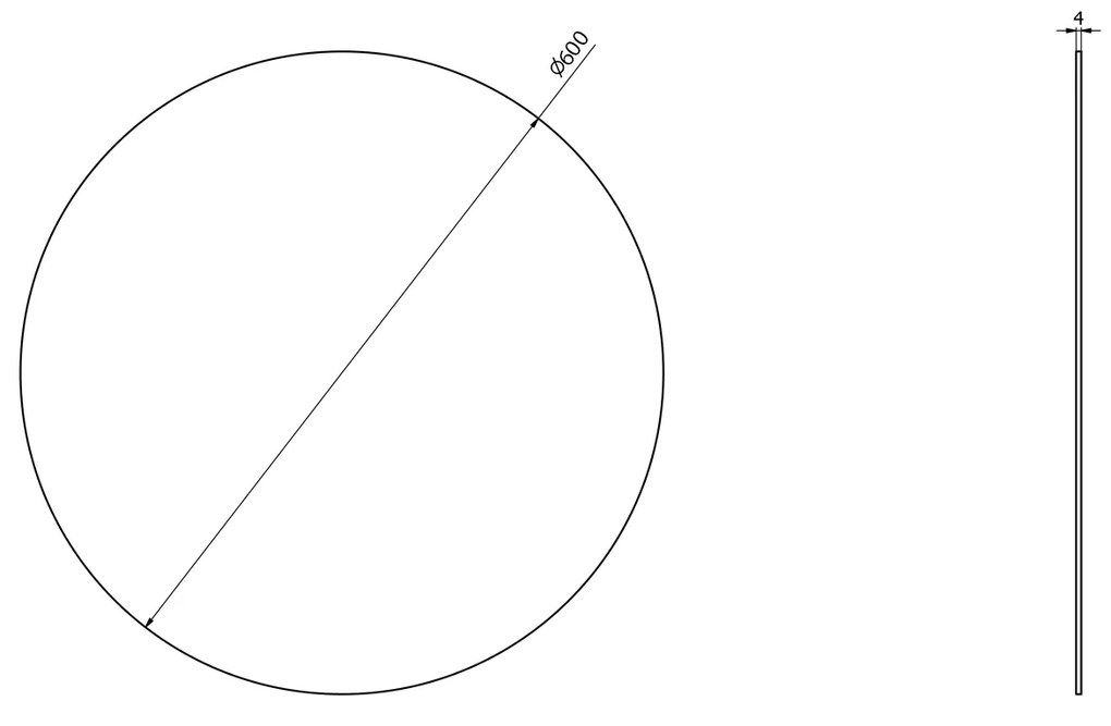 Aqualine Zrkadlo okrúhle ø 60cm, bez úchytu 22444