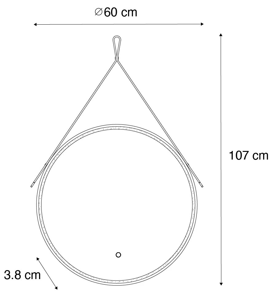 Moderné zrkadlo do kúpeľne čierne vrátane LED a dotykového stmievača - Pien