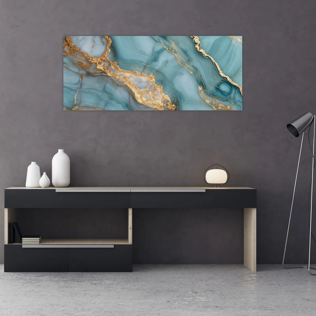 Obraz - Tyrkysový mramor (120x50 cm)