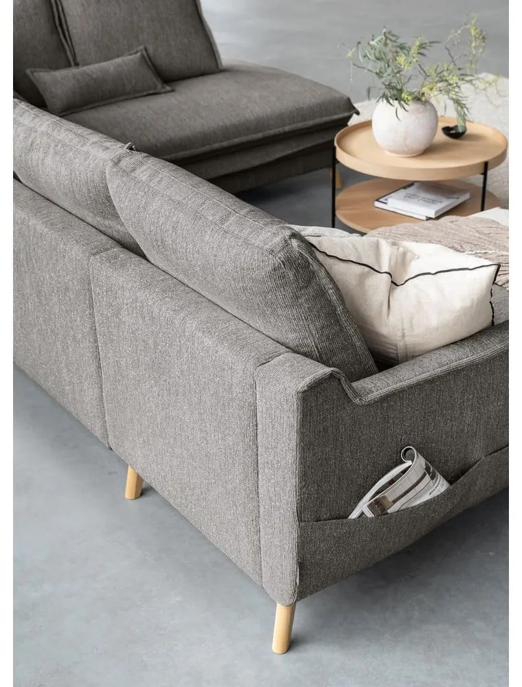 Sivá rozkladacia rohová pohovka (pravý roh/do tvaru "U") Charming Charlie – Miuform