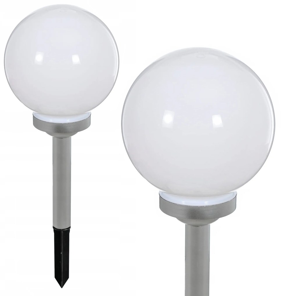 Solárna lampa - plastová guľa 15 cm 2x LED v RGB farebný amorfný solárny panel 95923