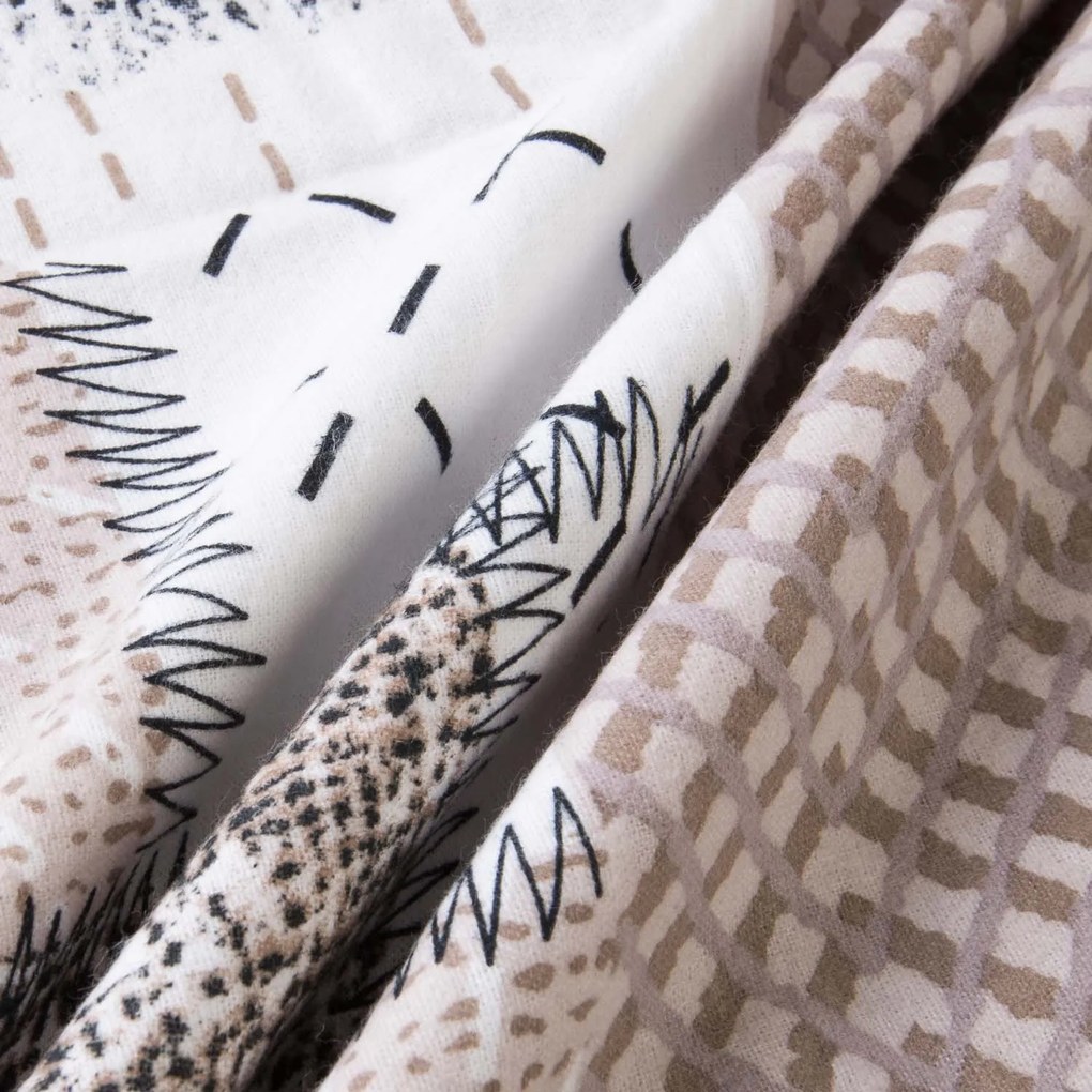 FLANELOVÉ OBLIEČKY FLANELOVE 160X200 CM, 2KS 70X80 CM VZOROVANÉ