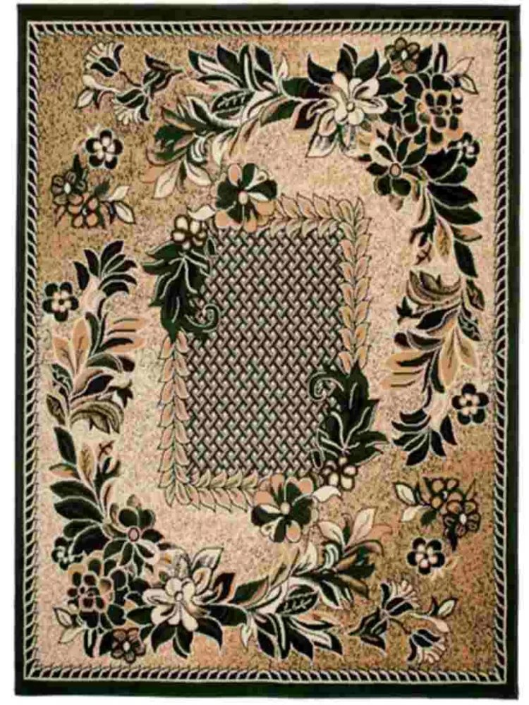 Kusový koberec PP Kvety zelený, Velikosti 250x350cm