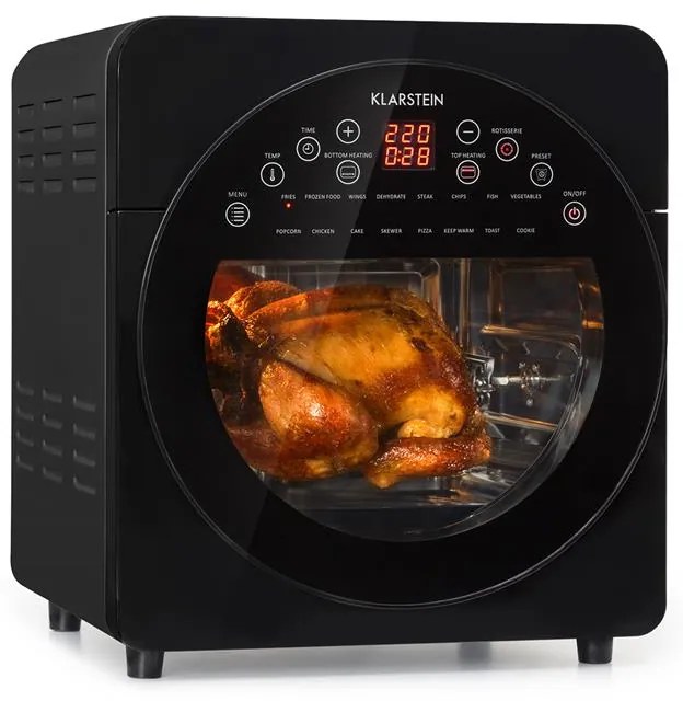 Klarstein AeroVital easy touch, teplovzdušná fritéza, 1700 W, 14 l, 16 programov, čierna