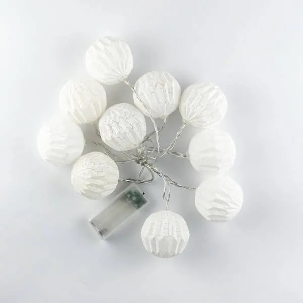 DECOLED Svetelná reťaz LED na batérie, 10 teplých bielych LED diód, 1,8 m, guľa