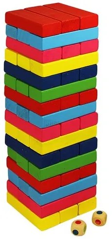 Wood Toys Drevená veža Jenga, farebná