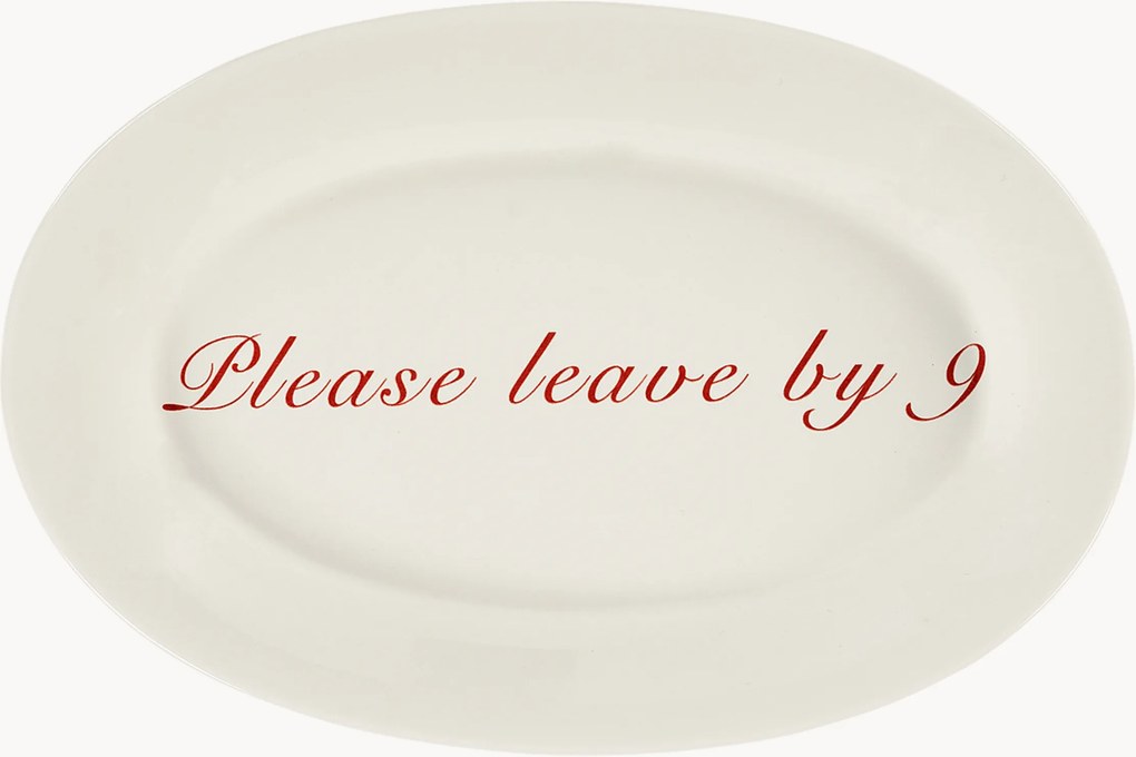 Ručne vyrobený servírovací podnos Please Leave By 9